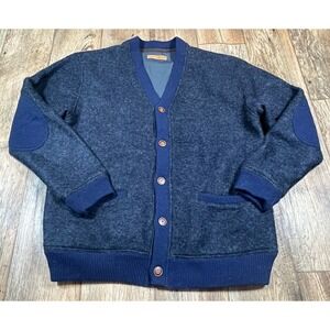 Nifty Genius Cardigan Mens XL Navy Blue Polyester Wool Blend
